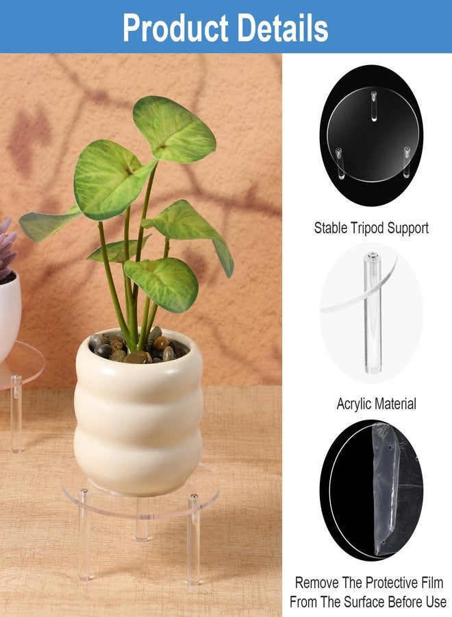 AojSup 6 Pcs Clear Acrylic Risers Display Stands, Round Transparent Acrylic Risers for Display with 3 Sizes (5"/5.9"/7.9" Diameter) for Cake, Jewelry, Collectibles, Cupcakes, Figures, Home Decor - Image 3